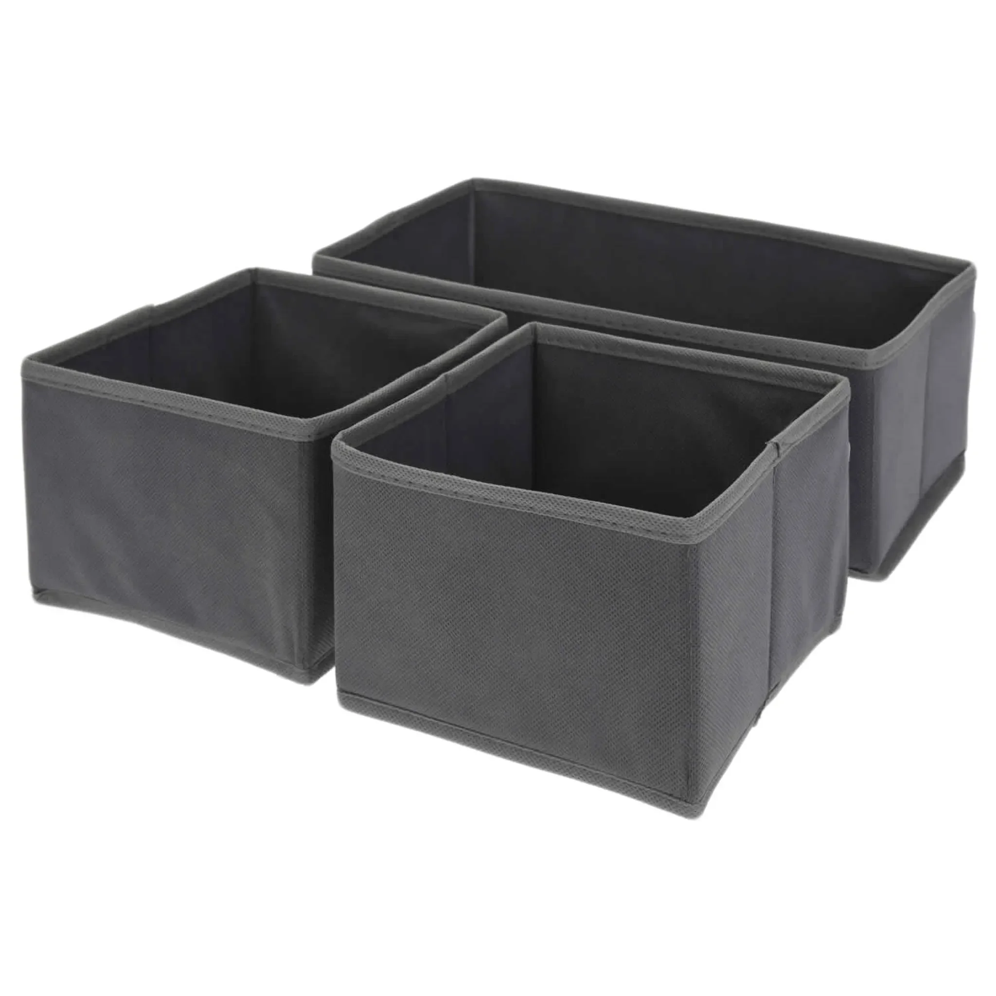 LS-LebenStil Schubladen-Organizer – 3er Set, grau