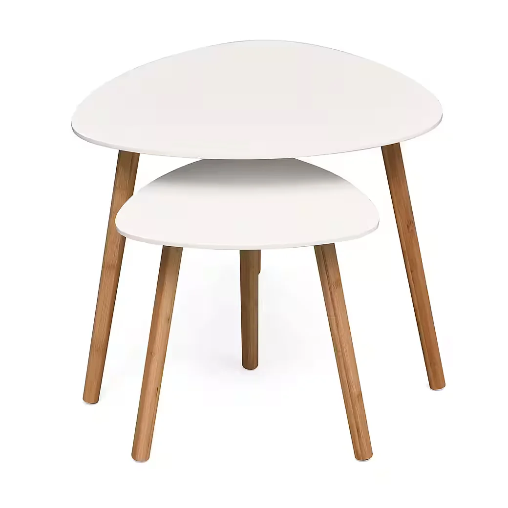 FLOORDIREKT Couchtisch Oregon weiß Bambus
