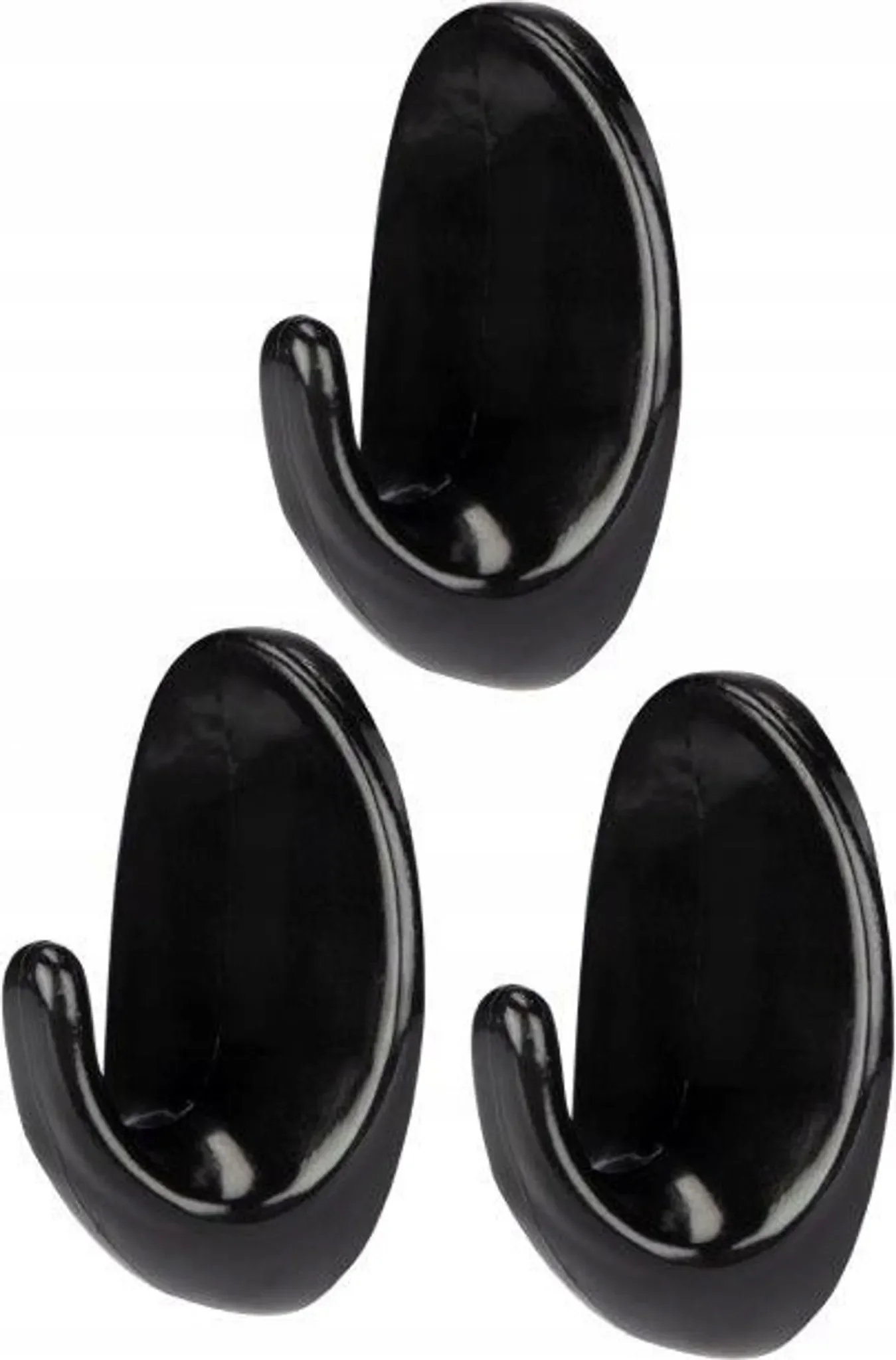 Galicja – Selbstklebende Haken „Niko“, Schwarz (3-er-Set)