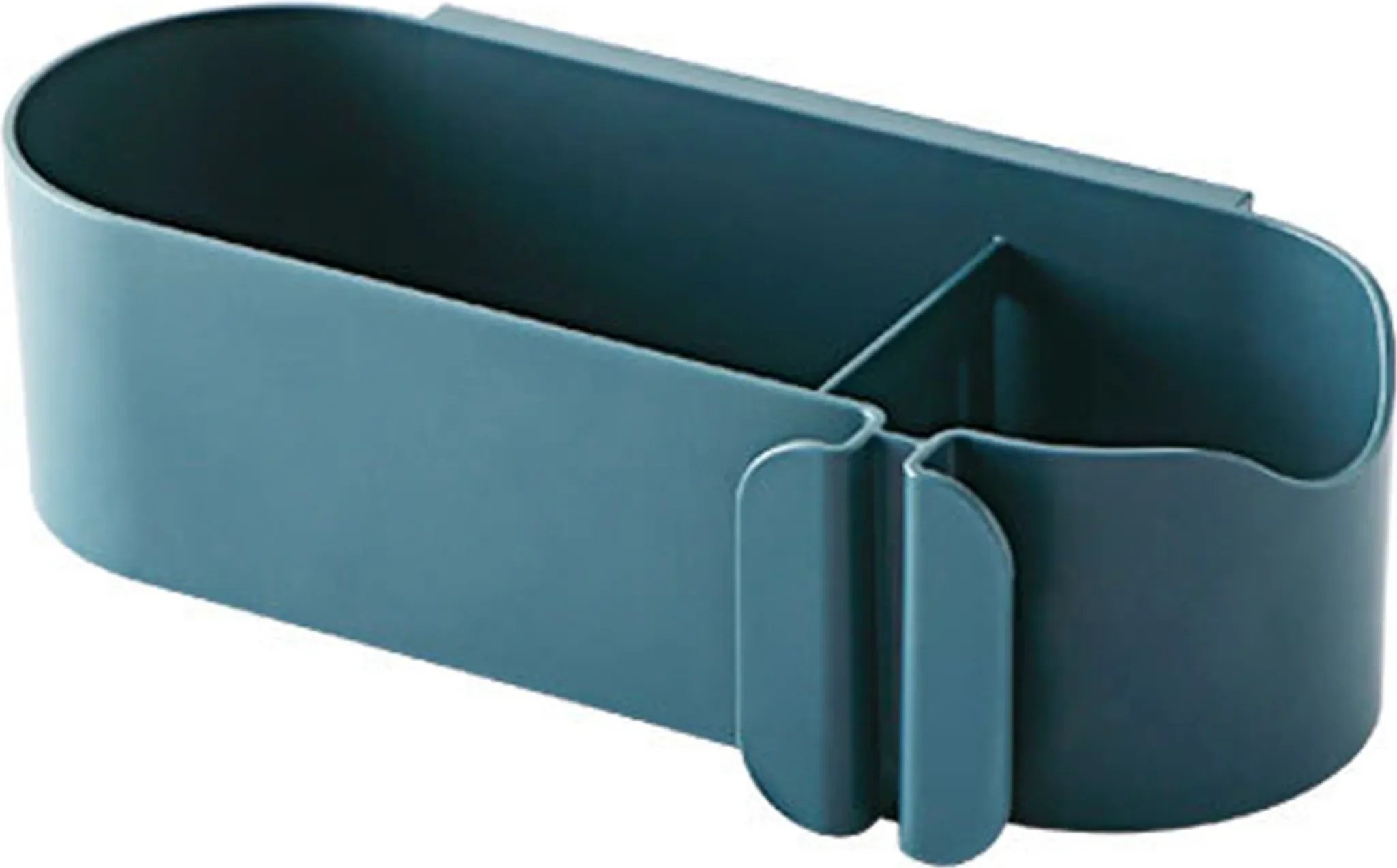 Haartrocknerhalter ohne Bohren, Bad-Organizer mit Ablage, Blau