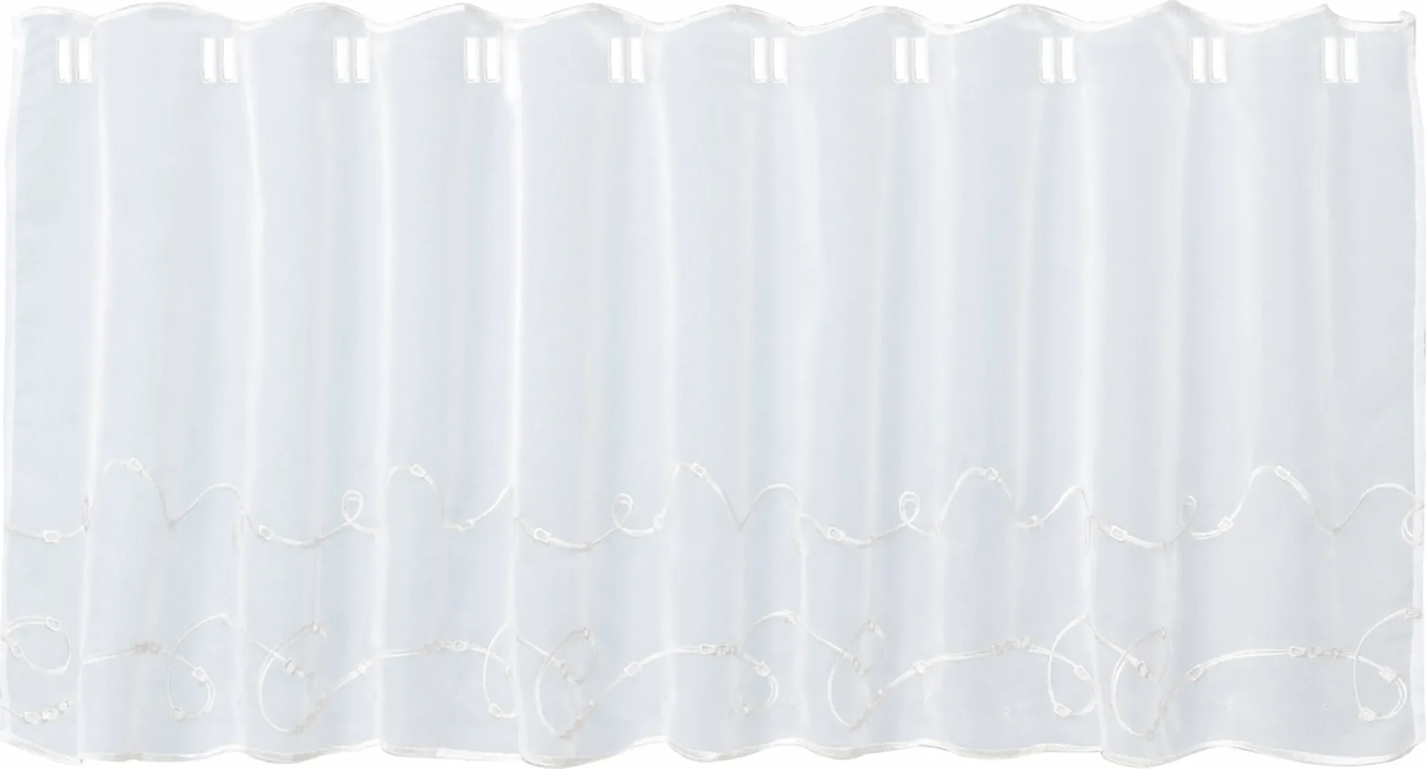 Happy Home Scheibengardine „Bahamas“ 150×50 cm – Weiß, halbtransparent