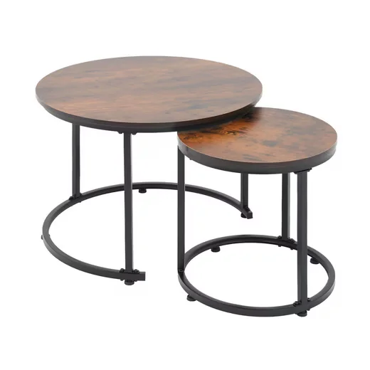 SUNSITT Couchtisch 2er-Set MDF Stahlrahmen