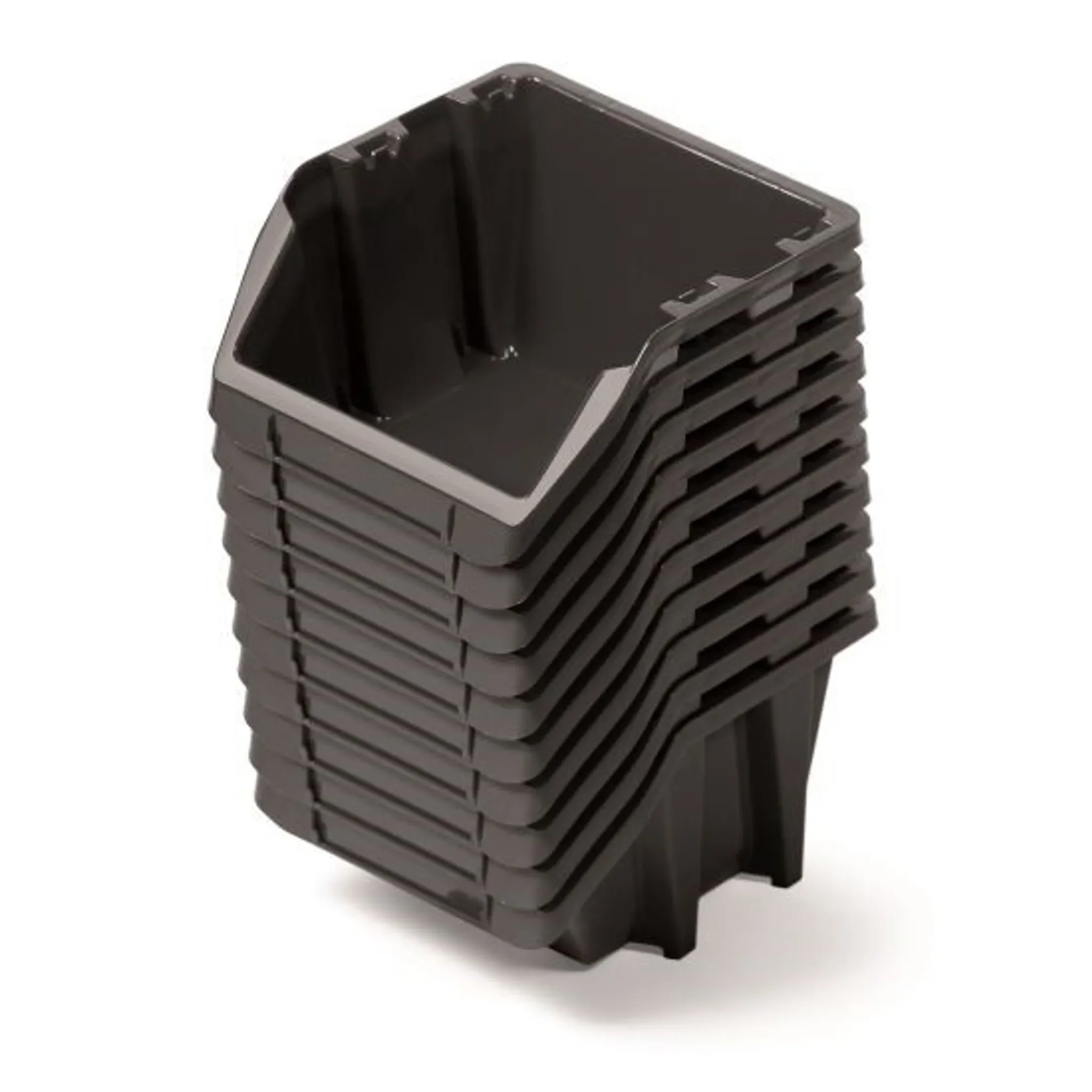 Prosperplast Kistenberg BINEER SHORT – 10er Set Sortierboxen, schwarz