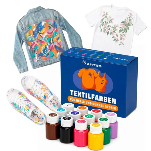 7 ARTISTS Textilfarbe Set waschfest