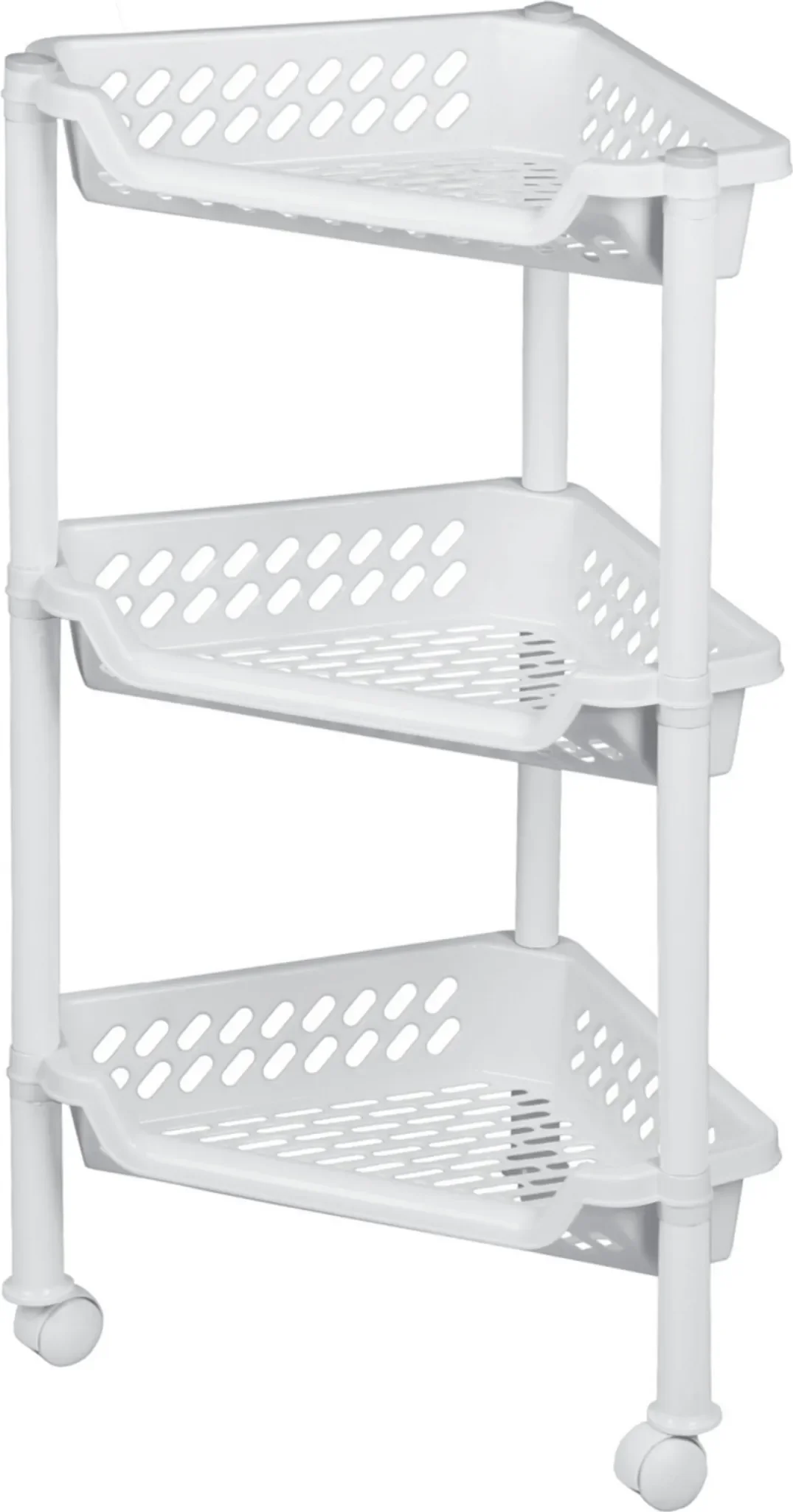 PLAST TEAM – Aufbewahrungs-Trolley mit 3 Körben, Weiß