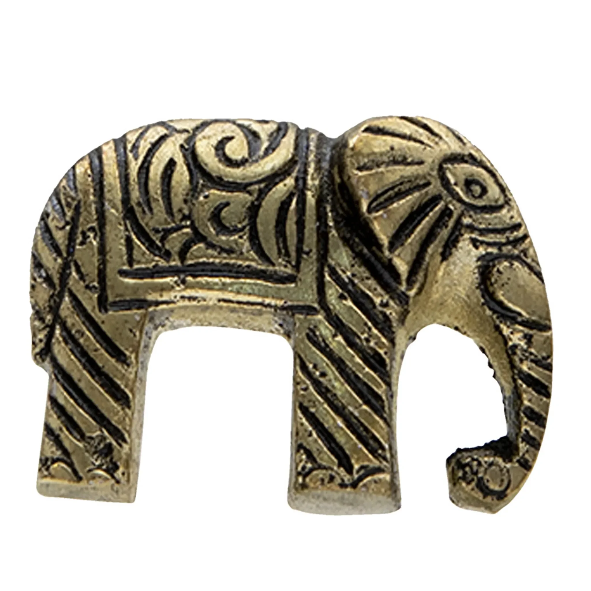 Clayre & Eef Türknauf „Elefant“ – Goldfarbig, 4 × 3 cm