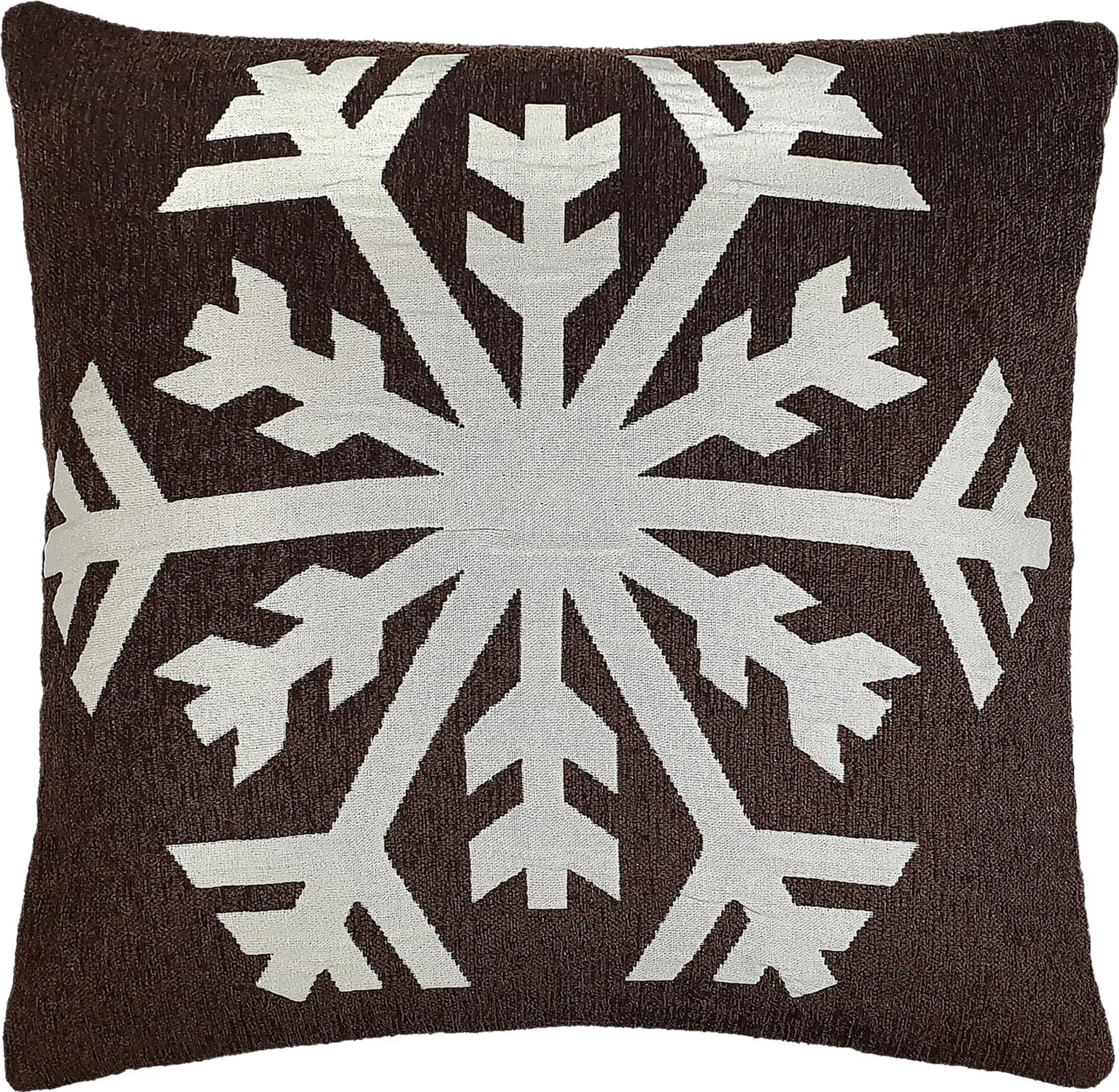 Casa Colori Kissenhülle 50×50 cm – Braun, Schneeflocken-Motiv