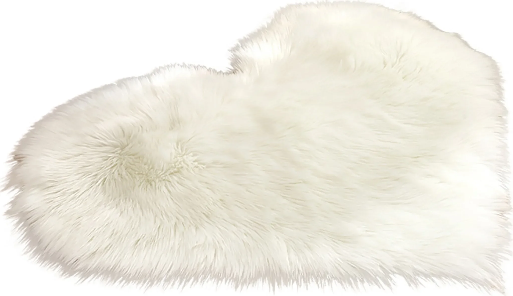 PMALT Teppich 30×40 cm in Herzform, Plüsch – Weiß